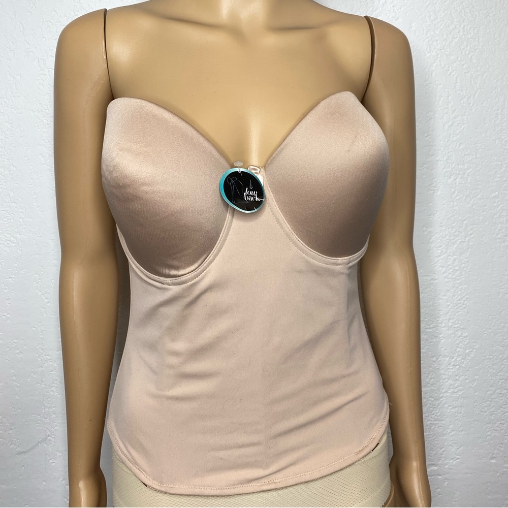 Va Bien BLACK Low Back Strapless Bustier Women’s Size US 36D Nude Style 1508